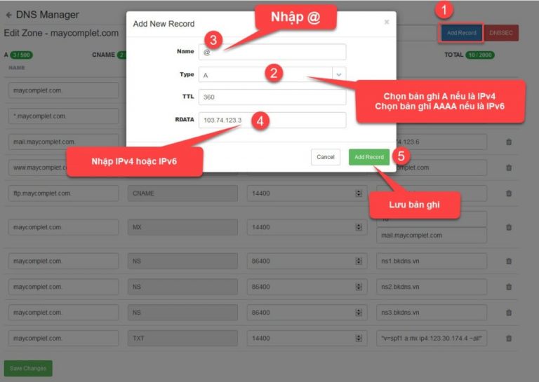 Hướng dẫn trỏ domain về IP mới