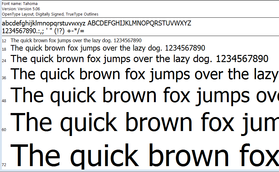 Font chữ thiết kế website Tahoma cho website Font chữ thiết kế website Tahoma cho website