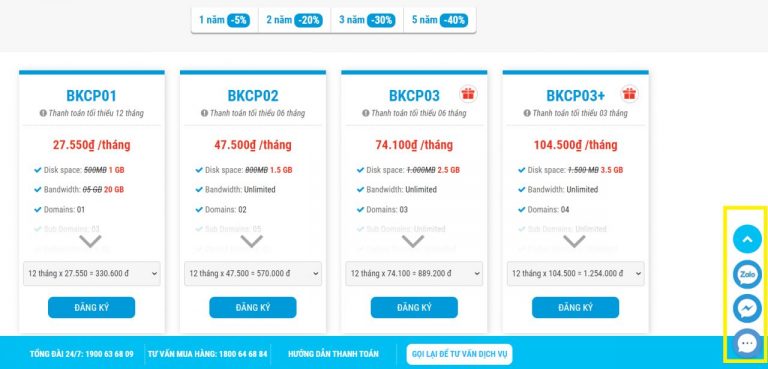 Đăng ký Hosting giá rẻ nhưng chất lượng không rẻ tại BKNS