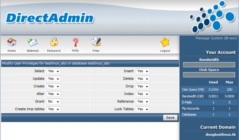 Hướng dẫn tạo Database trong hosting linux để bảo mật tốt hơn