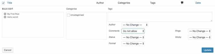 tắt comment trong wordpress 2