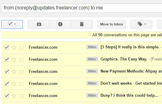 Chọn biểu tượng Trash là biểu tượng thùng rác ở trên để xoá email