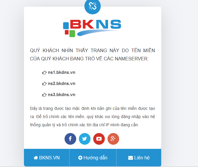Vào tên miền đã đúng Nameserver nhưng ra nội dung như bên dưới.