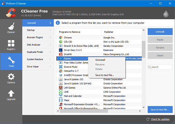 5 cách gỡ bỏ phần mềm không có trong Control Panel Win 10