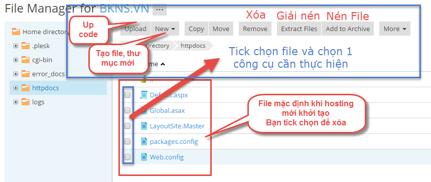 Các công cụ cơ bản, click và công cụ "Upload"