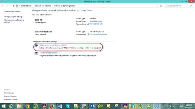 kết nối vpn trên win 7