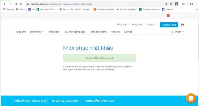 Lấy lại mật khẩu