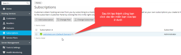 Hướng dẫn tạo hosting trên VPS plesk 17 BKNS