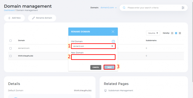 Hướng dẫn đổi domain trên DirectAdmin