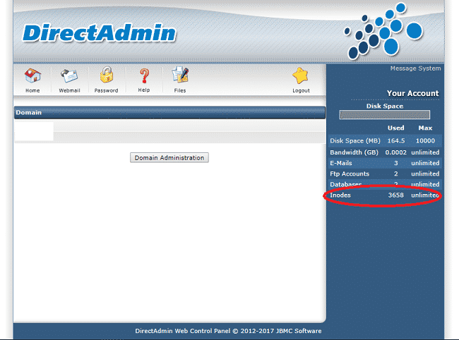 Trên hosting sử dụng Control panel Direct Admin