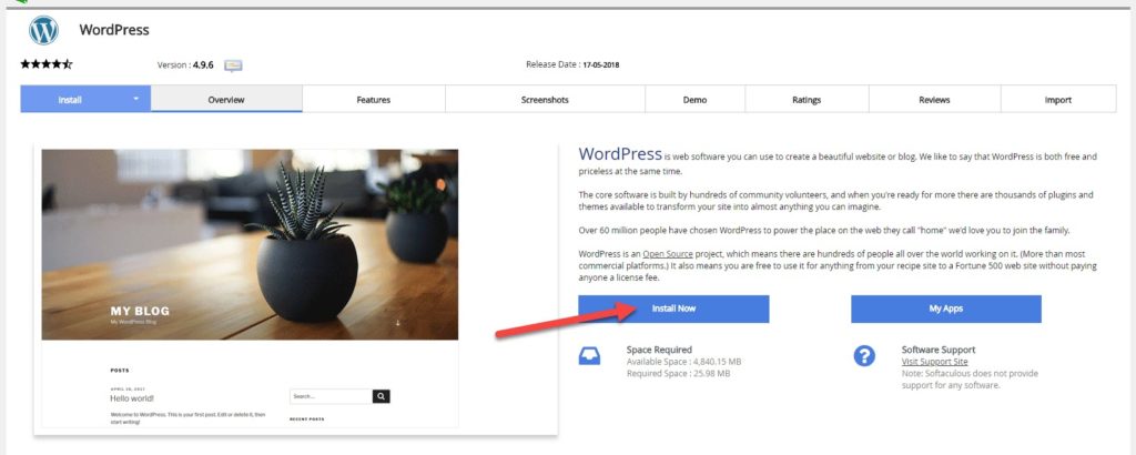 Bạn click vào Install Now và nhập các thông tin để hoàn thành cài đặt như như trong ảnh
